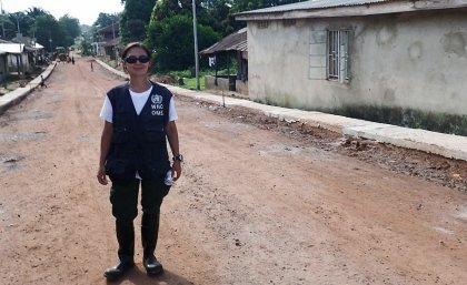 Kei Owada on assignment in Sierra Leone